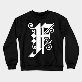 Silver Letter F Crewneck Sweatshirt